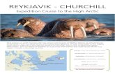 REYKJAVIK - CHURCHILL€¦ · Island, off the southern shore of Baffin Island. This is a nature-lovers paradise with breath-taking landscapes and an amazing abundance of arctic wildlife,