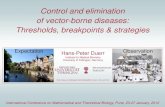 Control and elimination of vector-borne diseases ...€¦ · • Modelling vector-borne diseases: Transmission threshold Prevalence in the example of microparasites / deterministic