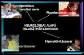 NEUROLÓGIAI ALAPÚ TELJESÍTMÉNYZAVAROK · tanulási zavar Hiperaktivitászavar Magatartászavar. Figyelemzavar-hiperaktivitás neurológiai háttere •Gyenge noradrenerg működés