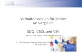 Verhaltensskalen für Kinder im Vergleich SDQ, CBCL und VSK€¦ · CBCL/6-18R Deutsche Schulalter-Formen der Child Behavior Checklist (Achenbach, 2014) Normen • Für die CBCL und