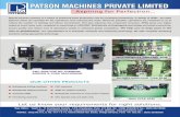 Multi Spindle Drilling Machines, Tapping Machines, SPM ... · PATSON MACHINES PRIVATE LIMITED Aspiring for Perfection. PRTSON Multispindle drilling/tapping technology will boost productivity,