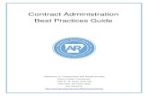 Contract Administration Best Practices Guide · Contract Administrator should also observe contract performance to ensure performance is in accordance with contract requirements and