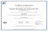 Certificate of Registration Quality Machining and ...qualitymachining.ca/wp-content/uploads/2015/10/CER_A0210295_C0… · 335 Nugget Avenue, Unit # 1 Scarborough, Ontario, M1S 4J3,