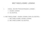 METABOLISME LEMAK - chanif.lecture.ub.ac.idchanif.lecture.ub.ac.id/files/2019/09/METABOLISME-LEMAK10.pdf · metabolisme lemak i. hasil akhir pencernaan lemak : 1. asam lemak 2. gliserol