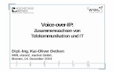 Voice-over-IP · Voice-over-IP: Zusammenwachsen von Telekommunikation und IT Dipl.-Ing. Kai-Oliver Detken WWL vision2_market GmbH, Bremen, 14. Dezember 2000