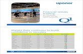 Financial results briefing - Uponor · large-bore Uponor IQ pipe in Örebro, Sweden featuring a ... - 44 residences with Uponor Sweden, featuring a unique inline extrusion of the