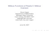 Möbius Functions of Posets II: Möbius InversionMobius Functions of Posets II: M¨ obius¨ Inversion Bruce Sagan Department of Mathematics Michigan State University East Lansing,