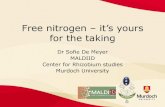 Free nitrogen it’s yours - Monaro Farming Systems · Free nitrogen – it’s yours for the taking Dr Sofie De Meyer MALDIID Center for Rhizobium studies Murdoch University