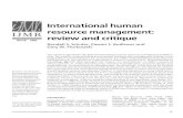 Internationalhuman resourcemanagement: reviewandcritique...traditional comparative HRM research are also briefly examined. Implications and suggestions for future research agendas