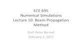 ECE 695 Numerical Simulations Lecture 10: Beam Propagation ...web.ics.purdue.edu/~pbermel/ece695/Lectures/ECE695... · Beam Propagation •Split-step method –Propagate half a step