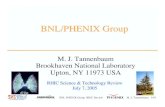 BNL/PHENIX Group · 2006. 9. 28. · BNL PHENIX Group RHIC Review M. J. Tannenbaum 4/42 PHENIX 2005 Organization---BNL Group Members in Red ItalicsExecutive Council Y. Akiba RIKEN