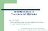 Bioinformatics in Translational Medicine · Why bioinformatics Translational research requires a knowledge-driven ecosystem, in which constituents generate, contribute, manage and