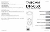 New TEAC CORPORATION DR-05X · 2019. 3. 8. · approved by TEAC CORPORATION for compliance could void the user’s authority to operate this equipment. For U.S.A. For Canada THIS
