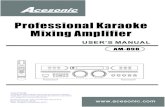 Professional Karaoke Mixing Amplifiersite.acekaraoke.com/Manuals/HACEAM0898.pdf · Professional Karaoke Mixing Amplifier AM-898 USER’S MANUAL CAUTION: To assure this player will