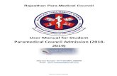 User Manual for Student Paramedical Council Admission ...hte.rajasthan.gov.in/admission/paramedic/... · 6. Documents i. Applicant uploads the scanned copy of photo, signature and
