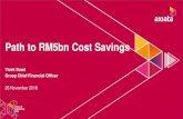 Path to RM5bn Cost Savings - Axiata Groupaxiata.listedcompany.com/misc/6 Path to RM5bn cost savings.pdf · Cost Targets Periodic Review of Progress on Cost Target with CEO’s Setting