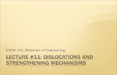 Lecture #12: dislocations and strengthening mechanisms · Dislocation density in a metal increases with deformation or cold work (dislocation multiplication, formation of new dislocations)