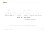Concert Flamenco fusion : ENTRE DOS AGUAS :: Maison Pimant …e2%80... · 2019. 12. 25. · Title: Concert Flamenco fusion : ENTRE DOS AGUAS :: Maison Pimant MONTASTRUC de SALIES