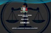 THE REPUBLIC OF ZAMBIA JUDICIARY...2020/03/05  · JUDICIARY OF ZAMBIA NO . NAMES OF REGISTRARS ROOM MARSHAL'S NAME MARSHAL'S CELL NO. 1. Hon . P. Chisha High Court-Room 12 Sampa Mulatiya