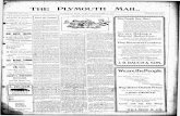 PLYMOUTH MAIL.news-archive.plymouthlibrary.org/Media/Observer/Issue/1899/1899-0… · PLYMOUTH MAIL. D VOLUME XIII, NO. 3.PLYMOUTH, MICH., FRIDAY, SEPTEMBER 22, 1899.W h o l e n o.
