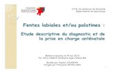 Fentes labiales et/ou palatines · 2015. 5. 4. · Fentes labiales et/ou palatines : Etude descriptive du diagnostic et de la prise en charge ant énatale Mémoire soutenu le 15 mai