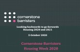 Cornerstone Barristers Housing Week 2020 · Hutchings QC, Andy Lane Can the Second Respondent (Agudas HA) lawfully restrict the provision of its social housing to members of the Orthodox