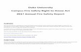 Duke University Campus Fire Safety Right-to-Know Act 2017 … · 2018. 9. 12. · 1 . Duke University . Campus Fire Safety Right-to-Know Act . 2017 Annual Fire Safety Report . PURPOSE