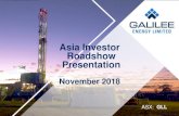 Asia Investor Roadshow Presentation - Galilee- Energygalilee-energy.com.au/wp/wp-content/uploads/2018/...Asia Investor Roadshow Presentation November 2018 ASX: GLL. 2 GAS EXPLORER