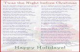 'Twas the night before Christmas 2019 - gallery.mailchimp.com€¦ · Title 'Twas the night before Christmas 2019 Author: kdhe.newbornscreening Keywords: DADsTWIFsSA,BADnQPROCKs Created
