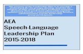 Speech-Language Leadership Plan...Page | 2 PURPOSE: The purpose of AEA Leadership groups is to develop, implement, maintain and continuously improve a statewide system of support [related]