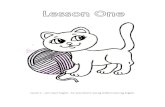 Lesson 1 – Let’s learn English – for preschool or young ... · Lesson 1 – Let’s learn English – for preschool or young children learning English. Color the cat red. Point