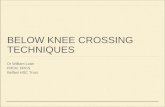 BELOW KNEE CROSSING TECHNIQUES€¦ · long sheath to selected vessel (4F with pressurized hepsal flush) selection of wires: .018-.014 Hydrophyllic, graded deflection weight tip CTO,