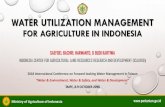 WATER UTILIZATION MANAGEMENTCHARACTERISTICS DESIGN AND INFRASTRUCTURE OF WATER HARVESTING. Ministry of Agriculture of Indonesia SUMATERA •Potensi 1.206.476 ha Dam-parit, Embung,