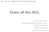 Stat of AGL - OSPN...State of the AGL Linux Foundation AGL（Automotive Grade Linux） Advisory Board Yuichi Kusakabe オープンソースカンファレンス 2019 Okinawa Yuichi