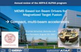 MEMS Based Ion Beam Drivers for Magnetized Target Fusion · 2020. 9. 3. · MEMS Based Ion Beam Drivers for Magnetized Target Fusion - Summary. 3 • What are you trying to do? •