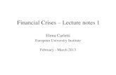 New Financial Crises – Lecture notes 1apps.eui.eu/Personal/Carletti/Carletti- Lecture notes 1... · 2013. 2. 26. · – Lectures notes • (Most) ... – Accounting rules – Capital