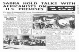 SABRA HOLD TALKS WITH A RICANISTS ON OJ» u.s. P ......SABRA HOLD TALKS WITH Verwoerd Angered By Latest Developments OJ» • Vol. 5, No. 15. Registered at the G.P.O. as a Newspaper