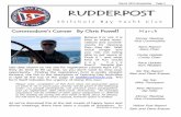 Rudderpost MARCH 13€¦ · Tom Madden they do tend to fill up fast, so you don’t want to Ski Trip Report Sam and Dave Krause Ski Trip Mike Thompson New Members Pat Hillis Dinner