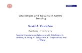 Challenges and Results in Ac1ve Sensing David A. Castañón · Challenges and Results in Ac1ve Sensing David A. Castañón Boston University Special thanks to collaborators D. Hitchings,