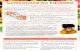 Cuntooyinka iyo Rakaada · 2020. 8. 27. · Cuntooyinka iyo Rakaada Kor u qaad Farsamooyinka Caafimaadka leh inta lagu jiro xanuunka COVID-19 The Centers for Disease Control and Prevention