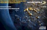 Next Generation Gold Company in a Multi Million Ounce Province · 9/16/2020  · Next Generation Gold Company in a Multi Million Ounce Province Investor Presentation Beaver Creek
