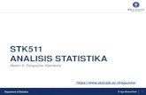 STK511 ANALISIS STATISTIKA...Department of Statistics Dr. Agus Mohamad Soleh 19 Teladan • Dua buah perusahaan yang saling bersaing dalam industri kertas karton saling mengklaim bahwa