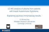 LC-MS Analysis of Plasma from Patients with Insulin Autoimmune … · 2019. 6. 27. · Insulin Autoimmune Syndrome (IAS) a.k.a. Hirata’s disease • Patients develop antibodies
