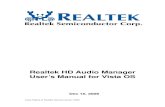 Realtek HD Audio User's Manual for Vista-122006support.j2rs.com/240_640/Drivers/Audio/Realtek_HD_Codec/... · 2020. 4. 11. · 4 Introduction As Vista OS brought users a newer interface,