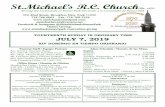 St.Michael’s R.C. Church...2019/07/07  · Bartolo Veloz Grace McManus Laura Y Vicente Pagan ROGUEMOS POR LOS ENFERMOS Page 2 JULY 6TH Gn 27:1-5, 15-29/Mt 9:14-17 Gn 28:10 5:00pm