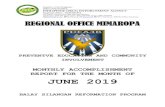 Regional Office - MIMAROPA Sta. Isabel, Calapan City 5200, … · 2019. 7. 10. · REPORT FOR THE MONTH OF JUNE 2019 BALAY SILANGAN REFORMATION PROGRAM Republic of the Philippines