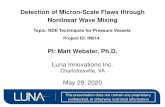 Detection of Micron-Scale Flaws through Nonlinear Wave ......Detection of Micron-Scale Flaws through Nonlinear Wave Mixing PI: Matt Webster, Ph.D. Luna Innovations Inc. Charlottesville,