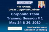 Stephen Buchanan Education Consulting Session # 1... · A. Public Speaking and Presentation Skills Interactive Public Speaking - Persuasion topics B. Fundamentals of Argument and