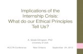 Implications of the Internship Crisis: What do our Ethical … · ethical principles: The foundation for ethical decisions in counseling psychology. Counseling Psychologist,12(3),