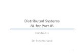 Distributed Systems€¦ · Recommended Reading • “DistributedSystems: ConceptsandDesign”, (5th Ed) Coulouriset al, Addison‐Wesley 2012 • “Distributed Systems: Principles